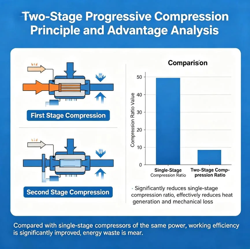 50 HP Two Stage Screw Air Compressor